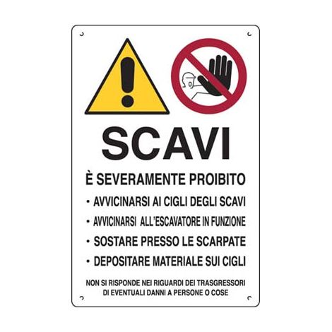 Targa Segnaletica Attenzione Scavi Pp 40 x 60 cm 10 Pezzi