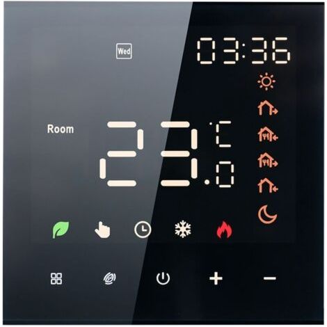 Thermostat intelligent, 16A Thermostat programmable numérique à écran tactile LCD, Thermostat intelligent numérique mural pour chauffage électrique (1/5)