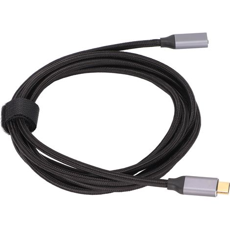 Câble USB-C 4K 60Hz 10Gbps en aluminium, mâle-femelle 2m, haute vitesse et durable (1/5)