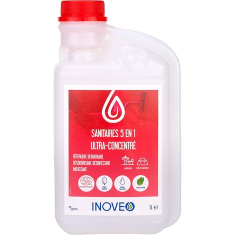 Inoveo Détergent Sanitaires ultyra Concentré 5en1 ecocert Flacon de 1L - Pollet Sa