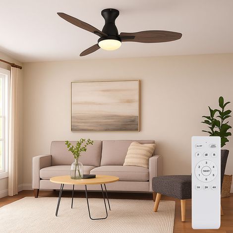 LED Deckenventilator dimmbar mit Fernbedienung Sommer Wintermodus Deckenlampe, 6 Stufen, Flügel wendbar, 22W 1660lm warmweiß, neutralweiß, kaltweiß, D 107 cm (1/5)