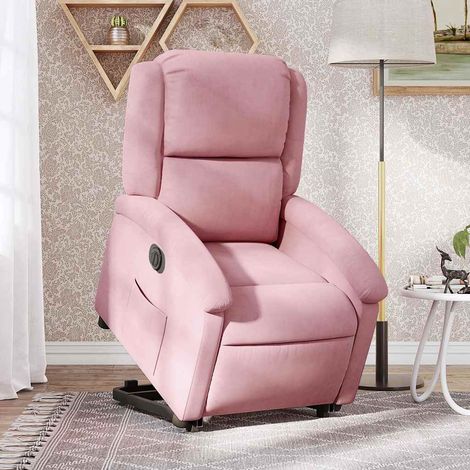 Teenpull – Relaxsessel mit Aufstehhilfe Elektrisch Rosa Samt (1/5)