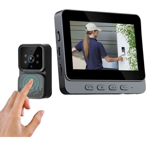 Campanello Wireless Telecamera con Monitor 4.3" Interfono Audio Bidirezionale (1/5)