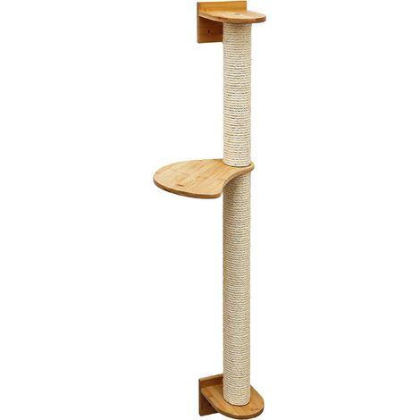 105 cm Rascador de Pared con 1 Plataforma - Árbol para Gatos - Columna de Sisal (1/5)