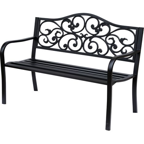 Banc de jardin HANK métal noir (1/5)