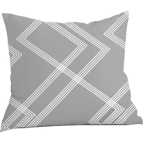 Kissenbezug 40x40 cm, 100 % Baumwolle, geometrischer grauer Hintergrund (1/5)