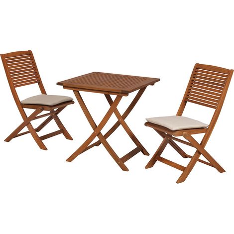 Bali Set 5tlg Akazie Klapptisch 70 x 70 cm