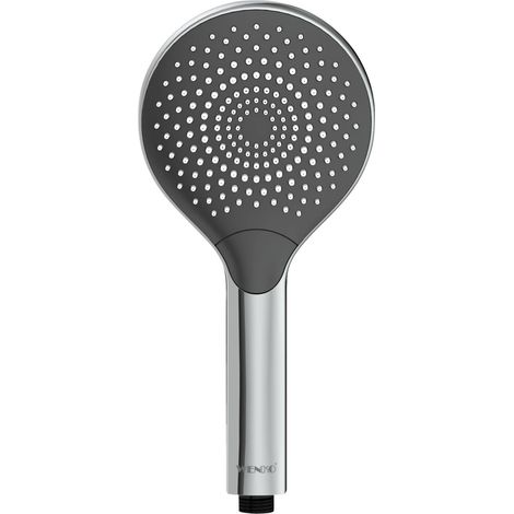 WENKO Duschkopf Watersaving Chrom, Ø 12 cm, Silber glänzend, Kunststoff (ABS) chrom grau (1/9)