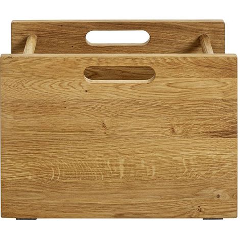 Porte-revues en bois massif coloris chêne -longueur 40 x profondeur 21 x hauteur 30 cm (1/5)