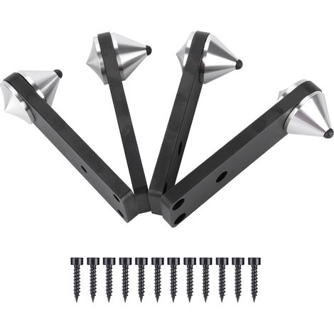 4 pièces supports anti-vibration pour enceintes avec pointes et semelles en caoutchouc (1/5)