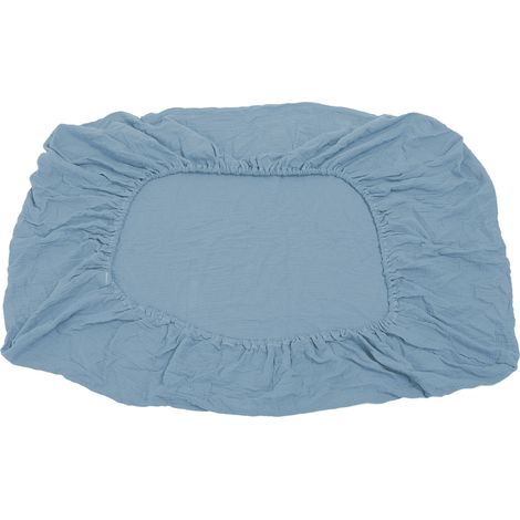 Lot complet de draps-housse pour lit de bébé, coton froissé doux et respirant, matelas de berceau et de lit enfant, bleu encre (1/5)