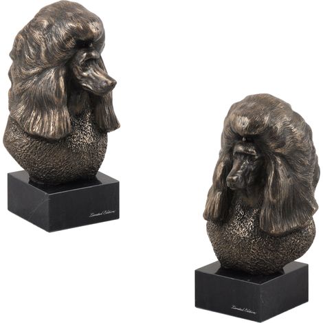 Caniche - estatuilla de perro, busto sobre una base de piedra, escultura, trofeo para una exposición canina de Art-Dog (1/5)