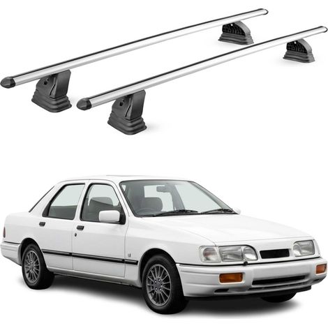 OMAC Barres de toit transversales en aluminium pour Ford Sierra II HB Break 1987-1993 – TÜV / DIN 75302:2019 – Antivol inclus – Charge max 75 kg – 2 barres – Gris (1/5)