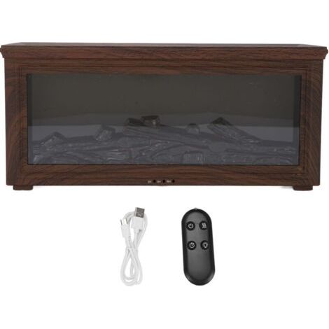 Diffuseur d'aromathérapie pour cheminée, réservoir d'eau de 180ml, Grain de bois, Simulation de flamme, humidificateur, huile essentielle pour la maison sombre (1/5)