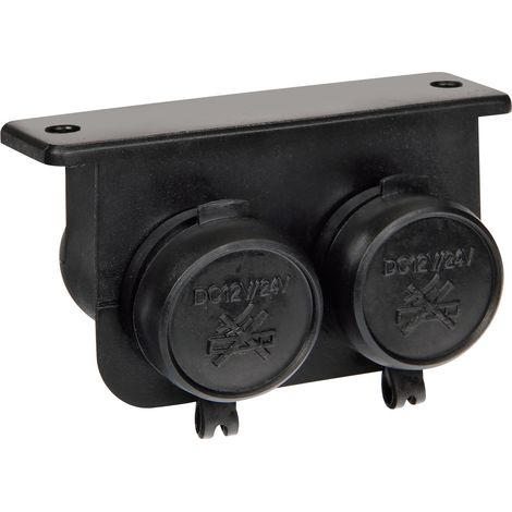 Doppia presa corrente impermeabile, montaggio in superficie, 12/24V (1/4)