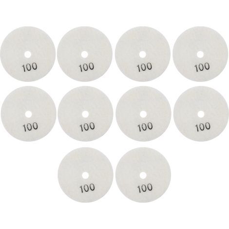 Lot de 10 Disques à Poncer Diamant 80mm Grain 100 pour Marbre Béton Pierre Fond Blanc Usage Humide ou Sec (1/5)