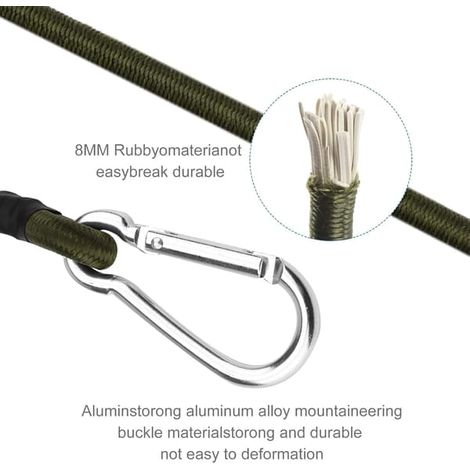 Spännband avec karbinhake 60cm, 2 st spännband, 8mm