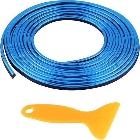 Bandes de moulage intérieures de voiture, décoration flexible bleue pour tableau de bord de porte, évent de volant et lignes d'habillage intérieur (1/5)