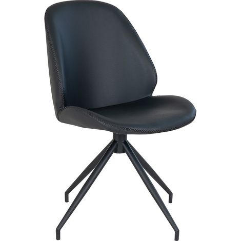 Silla de comedor Gerona - Negro - Cuero artificial (1/5)