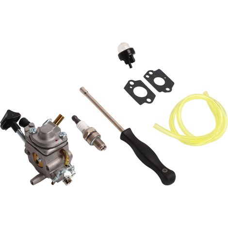 Kit de 7 pièces pour tronçonneuse Stihl BR500, BR550 et BR600 : carburateur, tuyau d'essence, joint de bidon d'huile, bougie d'allumage et tournevis hexagonal. (1/5)