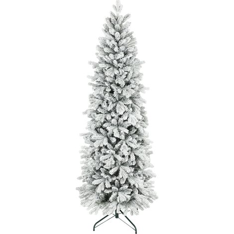 HOMCOM 7ft Pencil Christmas Tree with Snow, Realistic Tips, Easy Assembly (1/5)