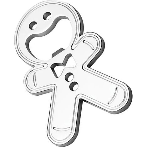 Ouvre-bouteille bière aimanté forme petit bonhomme en pain d'épices en alliage de zinc plat pour barman frigo (1/5)