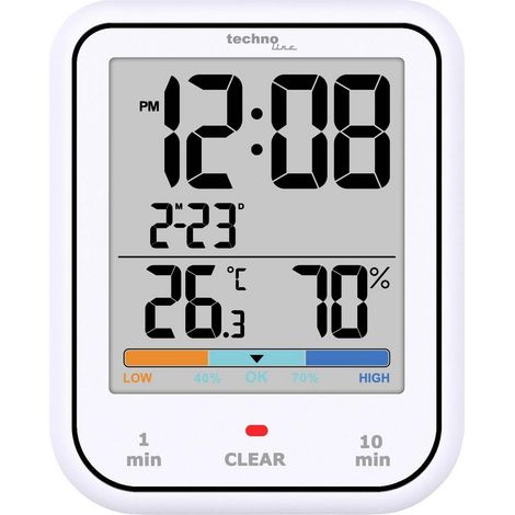 Horloge numérique de Salle de Bain avec hygromètre et thermomètre Étanche Minuterie de Douche Fonction Compte à rebours Grand écran LCD Affichage de la Date Blanc (1/3)