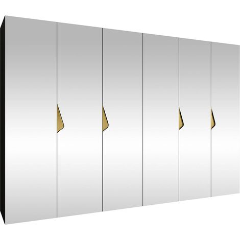 Armario Hartford 632, Negro, 202x300x52cm, Puertas de armario: Con bisagras, Número de estantes: 0 (1/5)