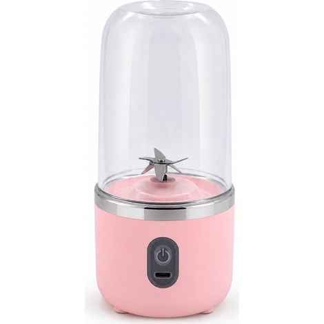 Blender Portable Rechargeable Rose, Gobelet Individuel avec 6 Lames et Couvercle (1/5)