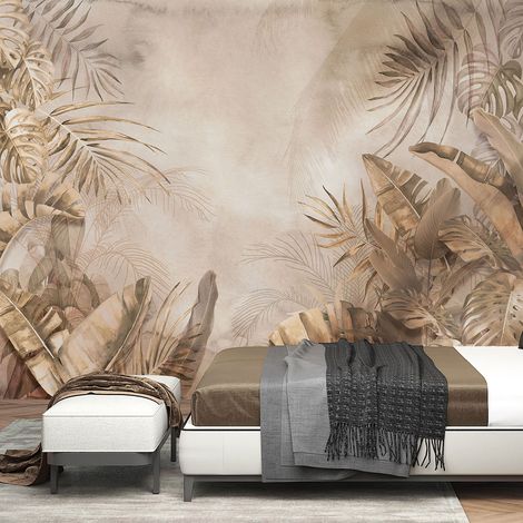 Papier peint panoramique - Feuilles tropicales - 130 cm x 78 cm (1/4)