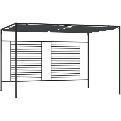 Pavillon mit Ausziehbarem Dach 4x3x2,3 m Anthrazit 180 g/m²