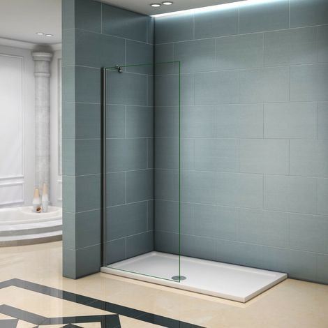 Box Doccia Walk In Parete Fissa Barra Stabilizzatrice Ad'angolo 45cm Vetro Temperato Anticalcare 8 mm 50x200cm (1/5)