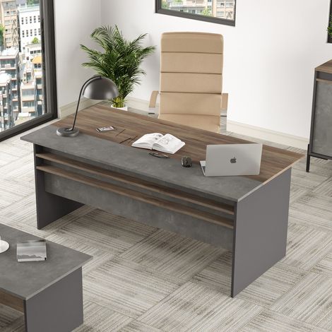 Bureau Harvey Bois Naturel et Gris (1/5)