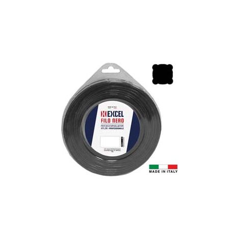 Fil de débroussailleuse nylon carré noir - ø 2,7 mm en manche de 15 m