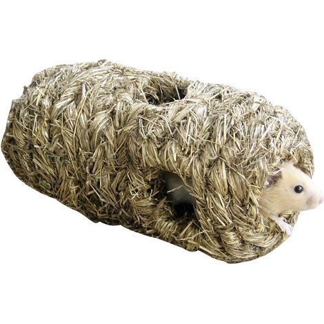 Kerbl Grasrähre mit 6 Lächer Zubehör für Käfig Hamster Unterschlupf Nest aus Heu
