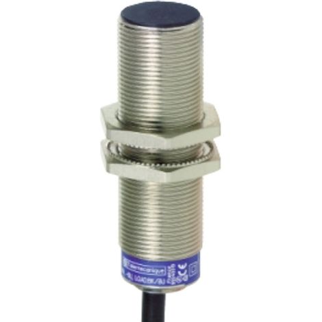 Sensor inductivo OsiSense XS M18 con salida PNP 1NO, 12/48V DC, cable de 2m