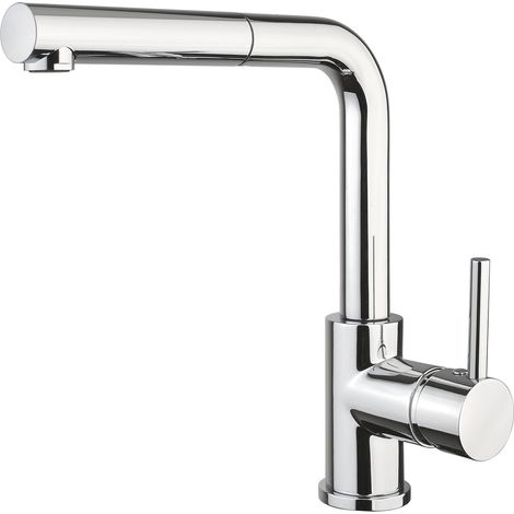 Solido Küchenarmatur Trenta5 - Mix/35D3 druckfest, Chrom - schwenk- und ausziehbarer Auslauf, flexible Anschlüsse, langlebige Keramikscheiben, 360° Schwenkbereich, 1 Stück