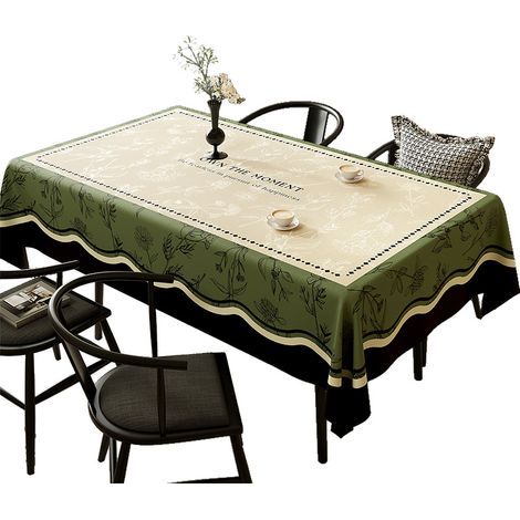 Rechteckige Tischdecke mit Blumenmuster, grüne Tischdecke, fleckenabweisend und waschbar für Küche, Party, Geburtstagsdekoration (140 x 180 cm) (1/5)