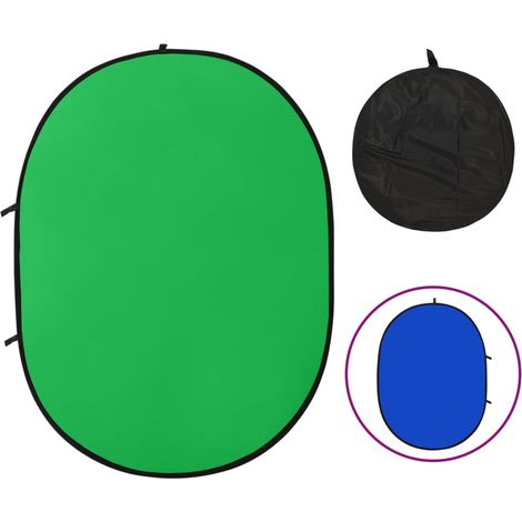 Fond photo ovale 2 en 1 vert et bleu 200 x 150 cm (1/5)