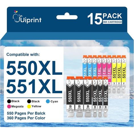 550XL 551XL Cartouche d'encre Compatible pour Canon PGI-550 CLI-551 (1/5)
