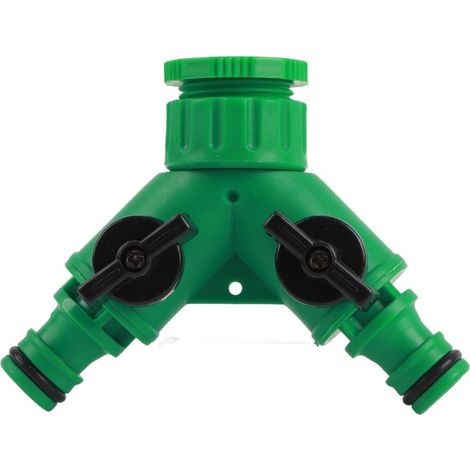 Répartiteur d'eau 3 voies 1 entrée 2 sorties adaptateur de robinet pour Machine à laver jardinage DN15 DN20 plastique (1/5)