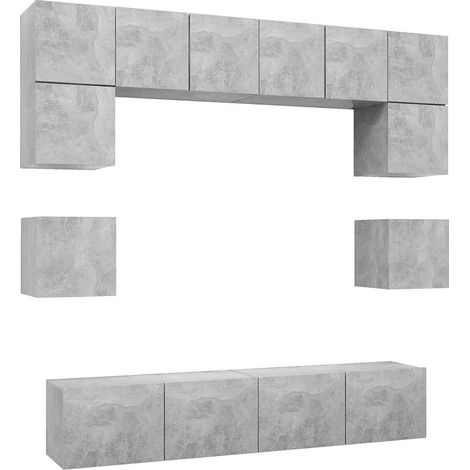 Maison Exclusive - Set muebles de salón TV 8 pzas madera ingenier (1/5)