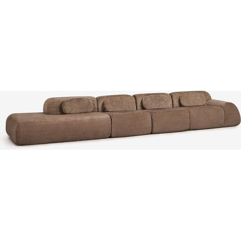 Divano modulare angolare a 4 pezzi con chaise longue sinistra in ciniglia confezionato sottovuoto Merida SKLUM            