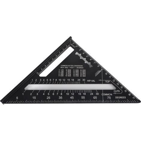 Règle triangulaire en alliage d'aluminium, équerre de mesure de précision pour coupe d'onglet, fournitures industrielles, 18 cm (1/5)
