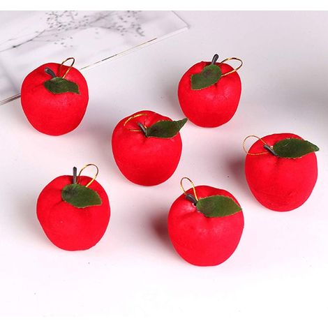 18 Stück 6 cm rote fruchtförmige Anhänger Weihnachtsschmuck Halloween-Dekorationszubehör (1/3)