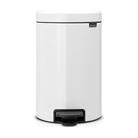 Brabantia Cestino a pedale 12 litri bianco acciaio inox (1/5)