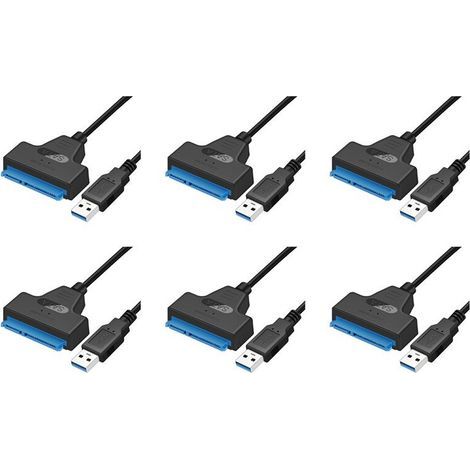6X Cable USB Adaptateur 3 Vers USB 3.0 Cable Adaptateur USB Prise en Charge Du Disque Dur Ssd Hdd 2,5 Pouces (1/5)