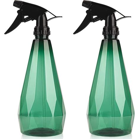 Botellas pulverizadoras vacías de 300 ml (paquete de 2) con atomizador ajustable, bomba de plástico, aptas para regar plantas y flores (verde). (1/5)