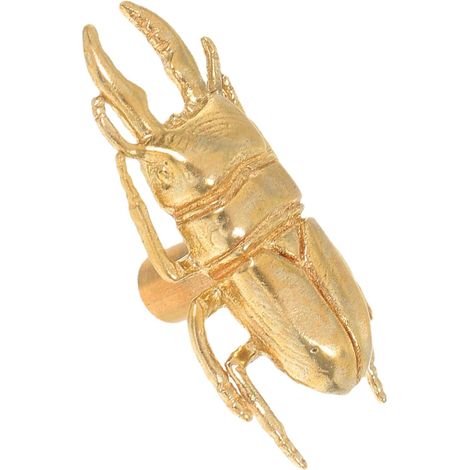 Poignée de Porte en Laiton Massif Forme Scarabée Vintage, Bouton de Tiroir Décoratif pour Armoire et Commode, Style Animalier Unique, 1 Pièce, Finition Cuivre Naturel, (1/5)