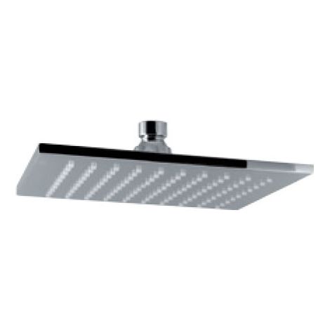 VEMA Soffione doccia quadro in acciaio satinato ultra sottile con getto a pioggia mm 200x200
